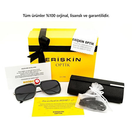 Maui Jim MJ 0670S 001 02 57 Polarize Erkek Kare Siyah Kemik Güneş Gözlüğü