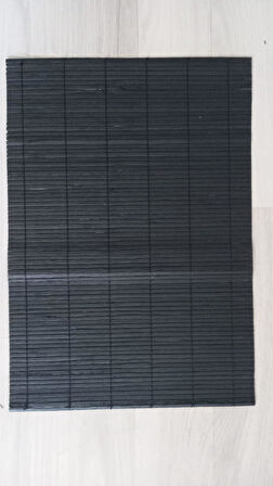 4 Adet Bambu Lüx Dekoratif Katlanır Amerikan Servis 30x42 Cm SİYAH