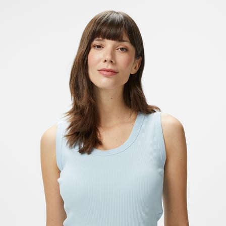 Nautica Kadın Mavi Slim Fit Kolsuz T-Shirt