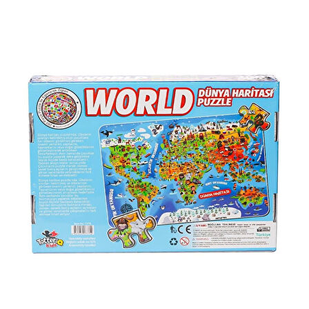 Nessiworld 7375 Dünya Kültür Haritası Puzzle -Totteriq
