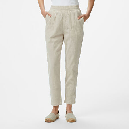 Nautica Kadın Bej Regular Fit Pantolon