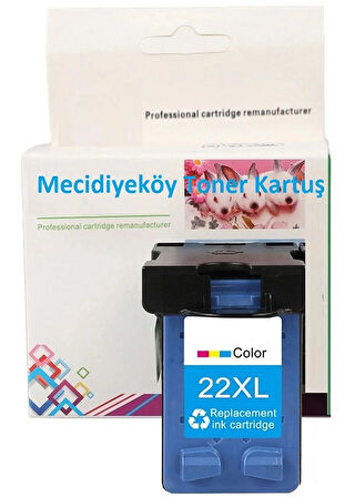 HP 22XL-C9352CE (3940-4355-5610-D1530-D2360-D2460-F2180-F380-F4180-PSC 1410) Muadil Renkli Kartuş