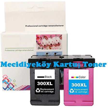 HP 300XL-CC641EE+CC644EE (D1660-D2560-D2660-D2660-D5560-F2420-F2480-F4210-F4272-F4280-F4580-ENVY 100-ENVY 110-ENVY 114-C4670-C4680-C4685-C4780) 1 Takım Muadil Kartuşu