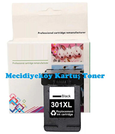 HP 301XL-CH563EE (1000-1010-1050-1510-1512-1514-2000-2050-2054-2510-2514-2540-2542-2544-2549-3000-3050-3052-3054-3055-3057-3059-2620-2622-2624-4630-4632-4634-4636-ENVY 4500-5530) Muadil Siyah Kartuşu