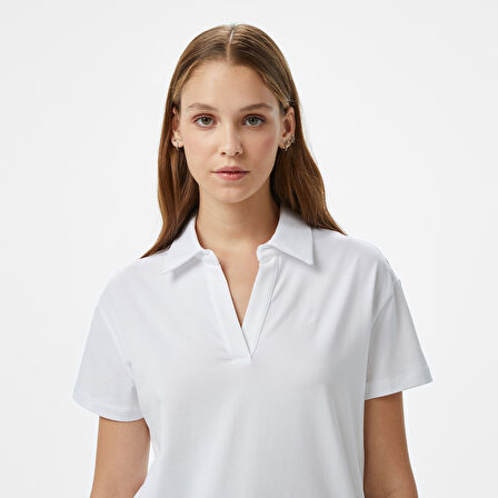 Nautica Kadın Beyaz Regular Fit Polo Yaka T-Shirt