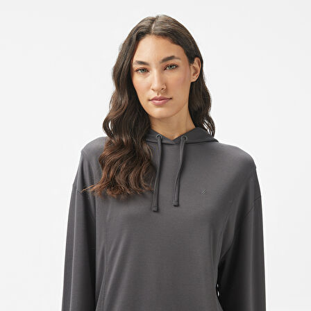 Nautica Kadın Gri Regular Fit Kapüşonlu Sweatshirt