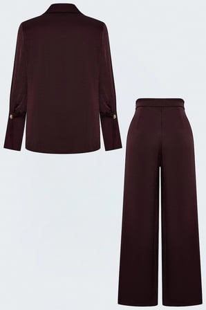 Gömlek Yaka Aksesuarlı Zola Takım Bordo