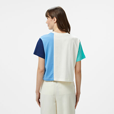 Nautica Kadın Mavi Regular Fit Renk Bloklu T-Shirt