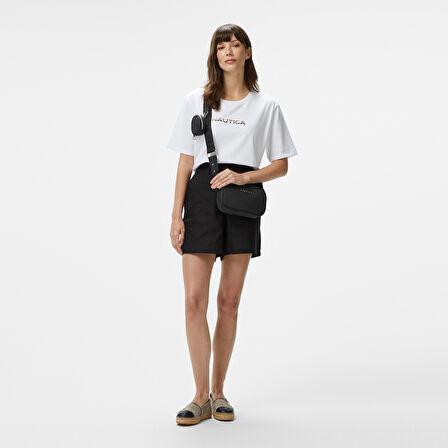 Nautica Kadın Beyaz Regular Fit Baskılı T-Shirt