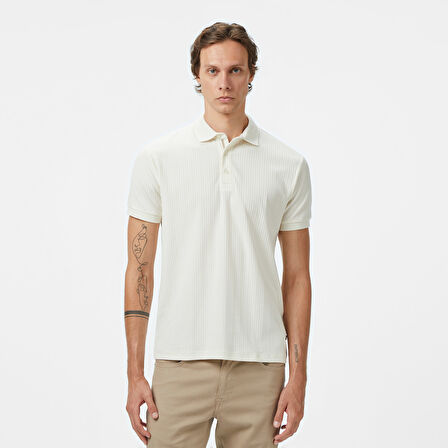Nautica Erkek Krem Regular Fit Polo Yaka T-Shirt
