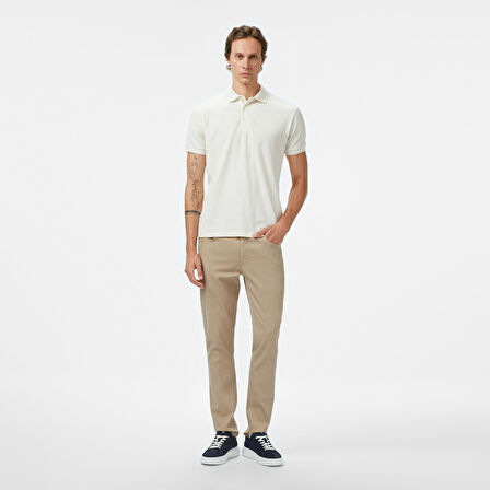 Nautica Erkek Krem Regular Fit Polo Yaka T-Shirt