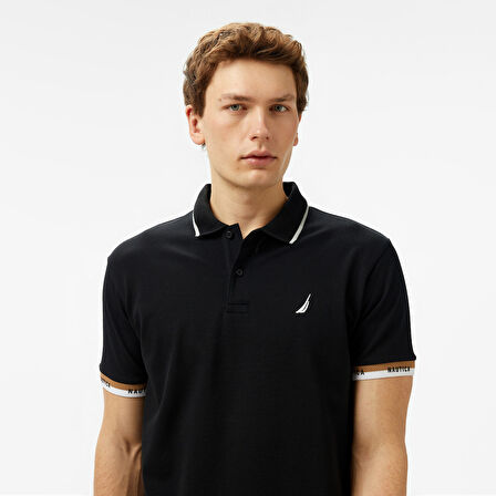 Nautica Erkek Siyah Classic Fit Polo Yaka T-Shirt