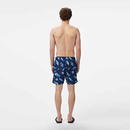 Nautica Erkek Lacivert Regular Fit Desenli Deniz Şortu