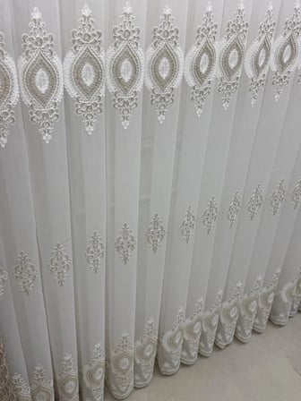 NİVEMESHOME 3767 SERAP GOLD  1/2,5 PİLELİ  BAMBU TÜL PERDE