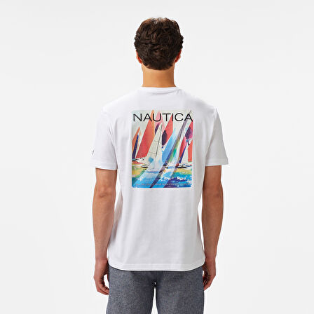 Nautica Erkek Beyaz Regular Fit T-Shirt