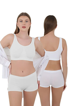 Mikro Fiber Kadın Kısa Boxer 1'Lİ Özel Paket - Siyah, Beyaz, Ten | S/M, L/XL