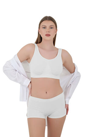 Mikro Fiber Kadın Kısa Boxer 1'Lİ Özel Paket - Siyah, Beyaz, Ten | S/M, L/XL