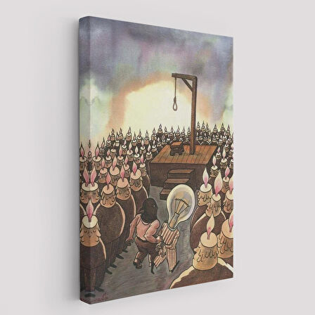 Kafası Farklı Çalışanın Kafası Gider Sürreal Tablo-6041