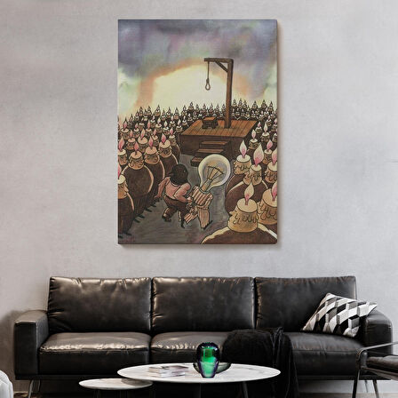 Kafası Farklı Çalışanın Kafası Gider Sürreal Tablo-6041