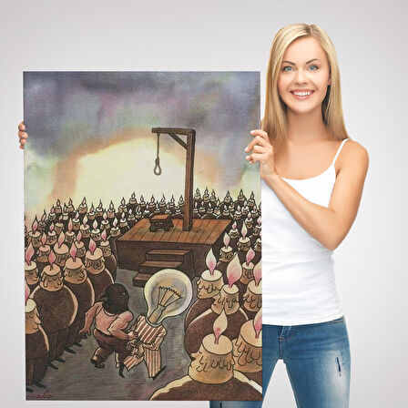 Kafası Farklı Çalışanın Kafası Gider Sürreal Tablo-6041