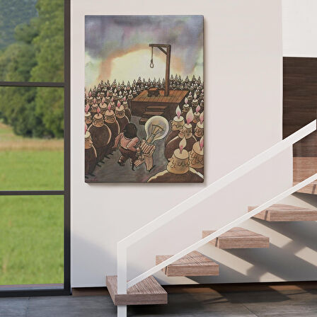 Kafası Farklı Çalışanın Kafası Gider Sürreal Tablo-6041