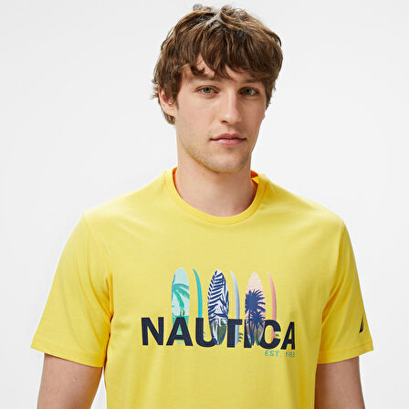 Nautica Erkek Sarı Regular Fit T-Shirt