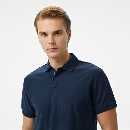 Nautica Erkek Lacivert Classic Fit Desenli Polo