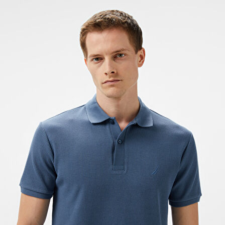 Nautica Erkek Mavi Slim Fit Polo Yaka T-Shirt