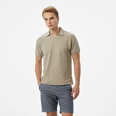 Nautica Erkek Bej Classic Fit Polo