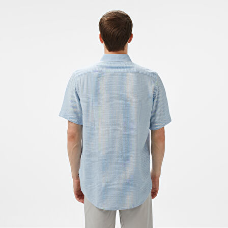 Nautica Erkek Mavi Classic Fit Çizgili Gömlek