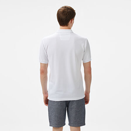 Nautica Erkek Beyaz Classic Fit Polo Yaka T-Shirt