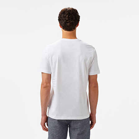 Nautica Erkek Beyaz Regular Fit Baskılı T-Shirt