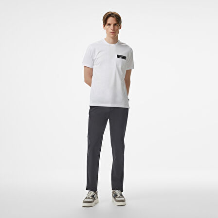 Nautica Erkek Beyaz Regular Fit Baskılı T-Shirt