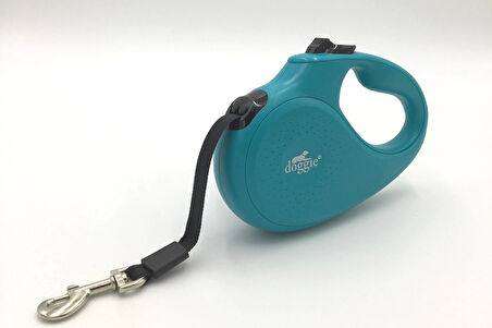 Doggie Master Seri Otomatik Makaralı Köpek Gezdirme 50 kg / 5 M Turkuaz