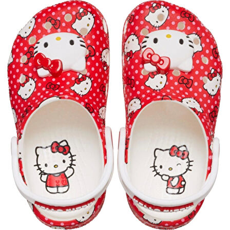 crocs 210577-90H HELLO KITTY RED CLASSIC CLOG BEBEK TERLİK SANDALET
