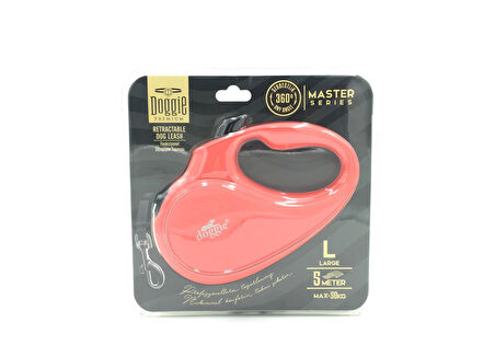 Doggie Master Seri Otomatik Makaralı Köpek Gezdirme 12 kg / 3 M Pembe