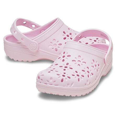 crocs 210944-6ZW CLASSIC FLORAL CUT OUT CLOG BEBEK TERLİK SANDALET