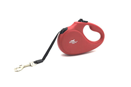 Doggie Master Seri Otomatik Makaralı Köpek Gezdirme 15 kg / 5 M Kırmızı
