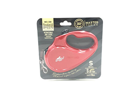 Doggie Master Seri Otomatik Makaralı Köpek Gezdirme 15 kg / 5 M Kırmızı