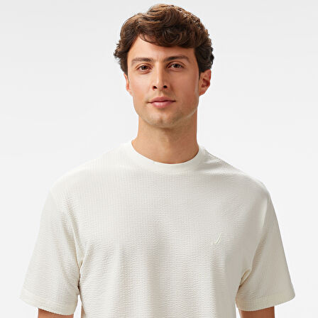 Nautica Erkek Krem Comfort Fit T-Shirt