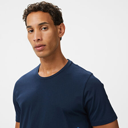 Nautica Erkek Lacivert Regular Fit Baskılı T-Shirt