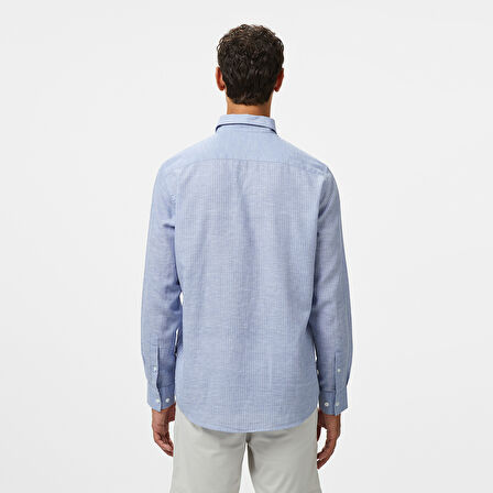 Nautica Erkek Mavi Classic Fit Çizgili Gömlek