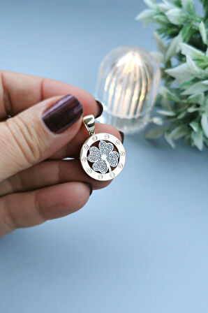 Altın Madalyon Yonca Kolye Ucu