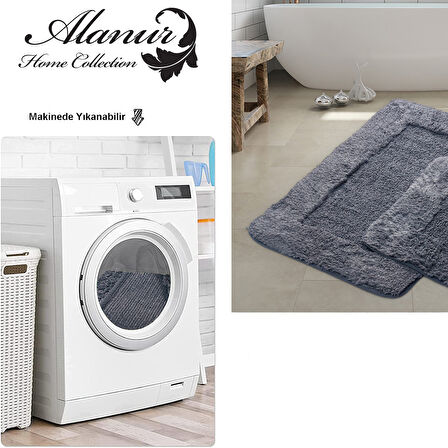 Alanur Home Fiesta El Tufting & Pamuklu 2 Li Banyo Paspası