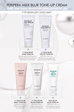 Cica İçerikli Cilt Tonu Eşitleyici Krem Peripera Milk Blur Tone Up Cream (05 Cica) SPF50+ PA++++