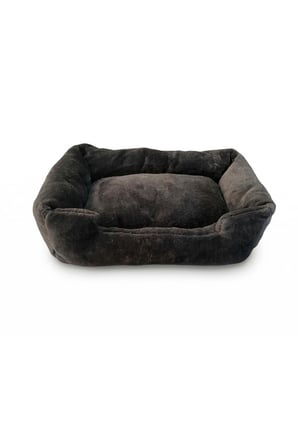 Premium Dikdörtgen Peluş Kedi Yatağı ve Küçük Irk Köpek Yatağı - 60x40 cm - Siyah