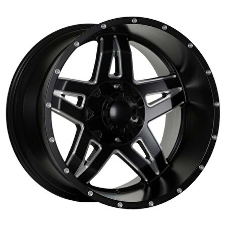 EMR-5567-01 12.0×20-6×139.7 ET-44 110 Matt Black+Milling Jant 4 adet