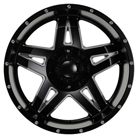 EMR-5567-01 12.0×20-6×139.7 ET-44 110 Matt Black+Milling Jant 4 adet