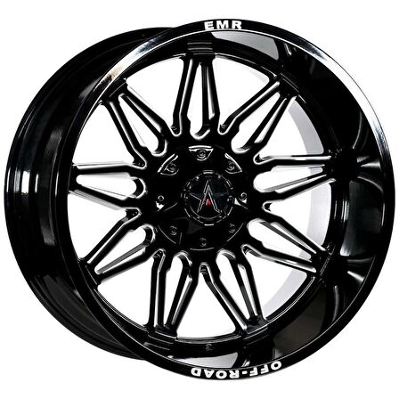 EMR-633-02 12.0x20"-6x139.7 ET-44 106,1 Glossy Black Milling Jant (4 Adet)