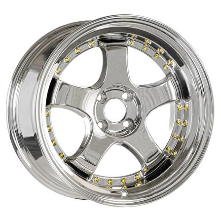 EMR-L002-23 7.0x15" -5x100 ET35 73.1 VC+Gold Rivet Jant (4 Adet)